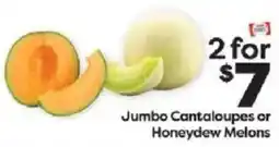 Weis Markets Jumbo Cantaloupes or Honeydew Melons offer