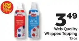 Weis Markets Weis Quality Whipped Topping offer