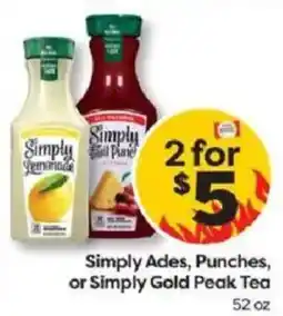 Weis Markets Simply Ades, Punches, or Simply Gold Peak Tea offer