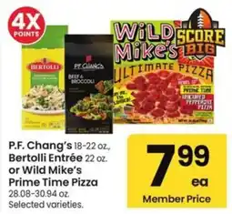 Albertsons P.F. Chang's Entrée or Bertolli Entrée or Wild Mike's Prime Time Pizza offer
