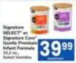 Tom Thumb Signature Select or Signature Care Gentle Premium Infant Formula offer