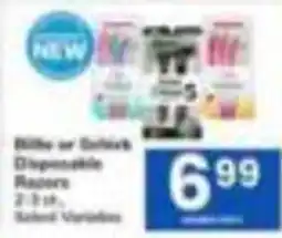 Tom Thumb Bille or Schick Disposable Razors offer