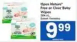 Tom Thumb Open Nature free or clear baby wipes offer