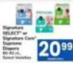 Tom Thumb Signature Select or Signature Care Supreme Diapers offer