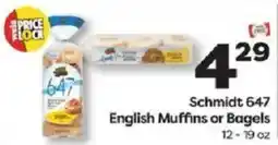 Weis Markets Schmidt 647 English Muffins or Bagels offer