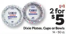 Weis Markets Dixie Plates, Cups or Bowls offer