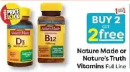 Weis Markets Nature Made or Nature's Truth Vitamins Full Line offer