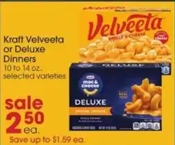 Giant Eagle Kraft Velveeta or Deluxe Dinners offer