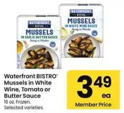 Albertsons Waterfront Bistro Mussels in White Wine, Tomato or Butter Sauce offer