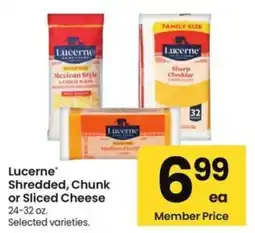 Albertsons Lucerne shredded, chunk or sliced cheese offer