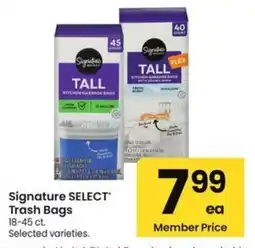 Albertsons Signature Select Trash Bags offer