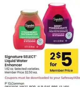 Albertsons Signature Select Liquid Water Enhancer offer