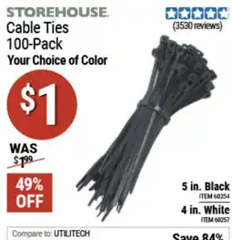 Harbor Freight Tools Storehouse cable ties offer