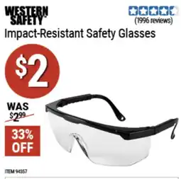 Harbor Freight Tools Western Safety impact-resistant safety glasses offer