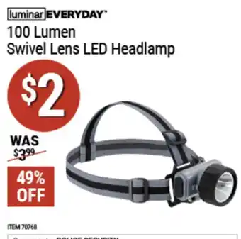 Luminar everyday 100 lumen swivel lens led headlamp