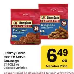 Albertsons Jimmy Dean Heat'n Serve Sausage offer