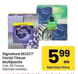 Albertsons Signature Select Facial Tissue Multipacks offer