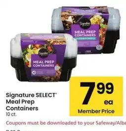 Albertsons Signature Select Meal Prep Containers offer