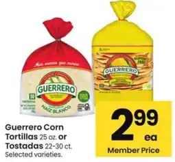 Albertsons Guerrero Corn Tortillas or Tostadas offer