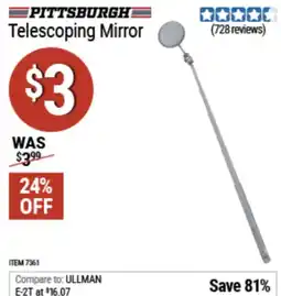 Harbor Freight Tools Pittsburgh telescoping mirror offer