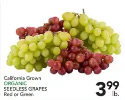 Pete's Fresh Market California Grown Organic Seedless Grapes offer