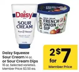 Albertsons Daisy Squeeze Sour Cream or Sour Cream Dips offer
