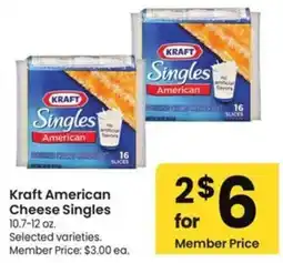 Albertsons Kraft American Cheese Singles offer