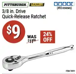 Harbor Freight Tools Pittsburgh 3/8 in. Drive Quick-Release Ratchet offer