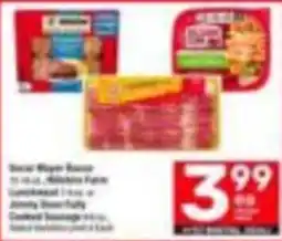 Tom Thumb Saucy Mayer Bacon or Jimmy Dean Fully Cooked Sausage offer