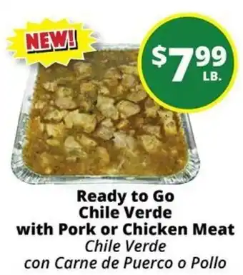 Ready to Go Chile Verde with Pork or Chicken Meat