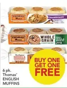 Pete's Fresh Market Thomas' English Muffins offer