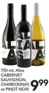 Pete's Fresh Market Alias Cabernet Sauvignon, Chardonnay, or Pinot Noir offer