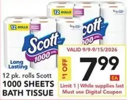 Pete's Fresh Market Scott 1000 sheets bath tissue offer
