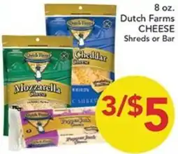 Pete's Fresh Market Dutch Farms Cheese Shreds or Bar offer