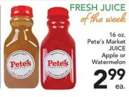 Pete's Fresh Market Pete's Market Juice offer