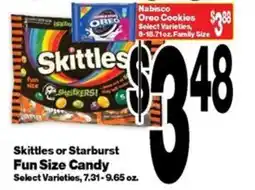 Super Saver Skittles or Starburst Fun Size Candy offer