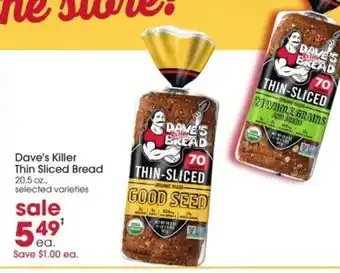 Giant Eagle Dave's Killer Thin Sliced Bread offer