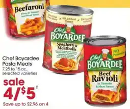 Giant Eagle Chef Boyardee Pasta Meals offer