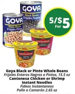 Rancho Markets Goya Black or Pinto Whole Beans offer