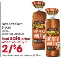 Giant Eagle Nature's Own Bread offer