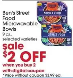 Giant Eagle Ben's Street Food Microwavable Bowls offer