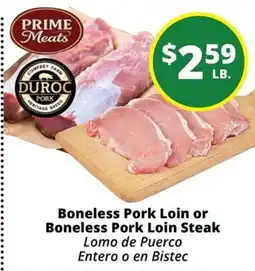 Rancho Markets Prime Meats Boneless Pork Loin or Boneless Pork Loin Steak offer