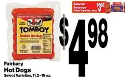 Super Saver Tomboy hot dogs offer