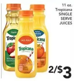 Pete's Fresh Market Tropicana single serve juices offer