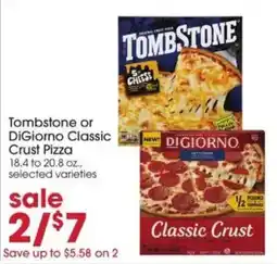 Giant Eagle Tombstone or DiGiorno Classic Crust Pizza offer