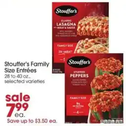 Giant Eagle Stouffer's Family Size Entrées offer