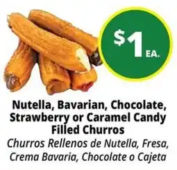 Rancho Markets Nutella Bavarian Chocolate Strawberry or Caramel Candy Filled Churros offer