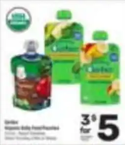 Tom Thumb Earth's organic baby food pouches offer