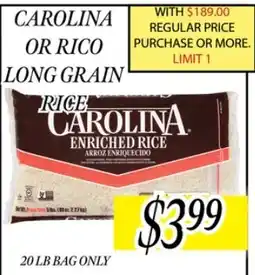 Fine Fare Carolina or Rico long grain rice offer