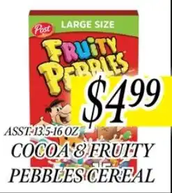 Fine Fare Post cocoa & fruity pebbles cereal offer